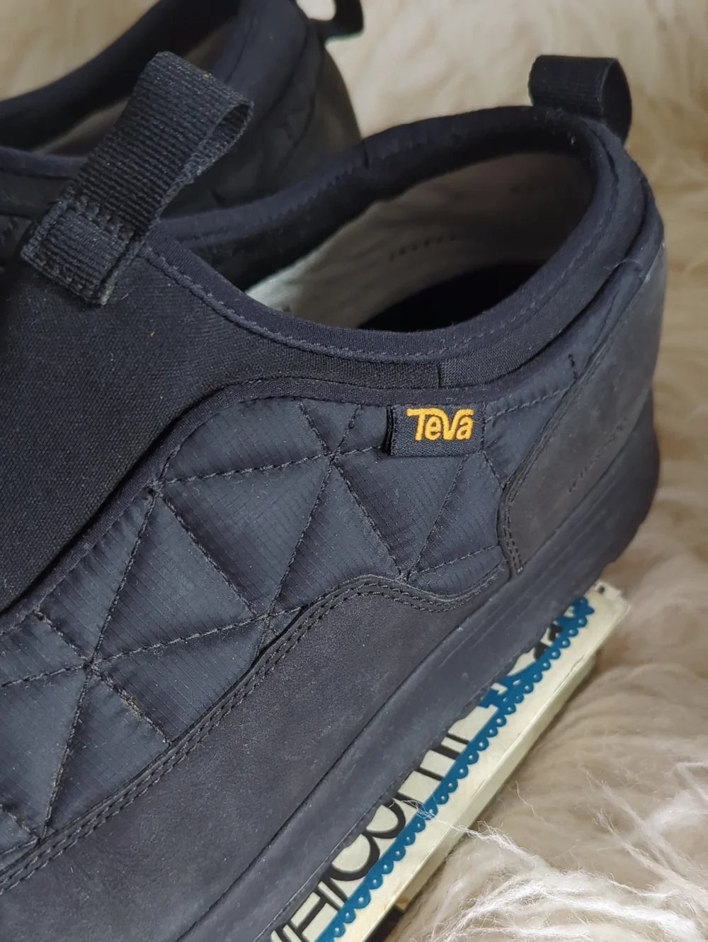 Men's - Teva - Black Quilted Slip-On Sneakers